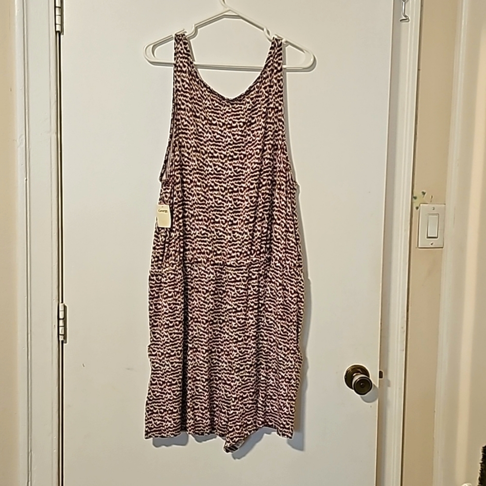 NWT George Romper XXL Brown & Cream Drawstring and Pockets - Picture 3 of 5